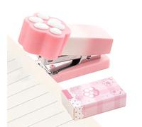 Cucitrice tascabile, design ad artiglio di gatto, 6,8x4,3x3,2 cm, pratico fermacarte, mini strumento di pinzatura, capacità di 2-15 fogli, per ufficio, scuola e aula