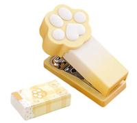 Cucitrice tascabile, design ad artiglio di gatto, 6,8x4,3x3,2 cm, pratico fermacarte, mini strumento di pinzatura, capacità di 2-15 fogli, per ufficio, scuola e aula