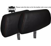 Cuciture Rosse 2X Anteriore Poggiatesta Pelle Cover Adatto A MG Mgb & MG Midget