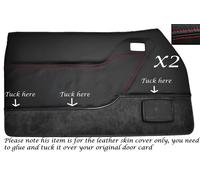Cuciture Rosse 2X Anteriore Porta Carte Pelle Cover Per Ford Capri MK2 MK3