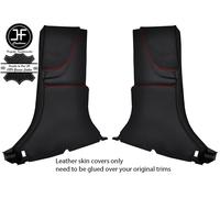 Cuciture Rosse 2X Completo Inferiore B Montante Nappa Pelle Cover Per Tesla