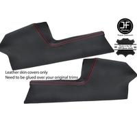 Cuciture Rosse 2X Ginocchio Pad Vera Pelle Cover Per Lotus Elite Eclat