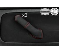 Cuciture Rosse 2X Maniglia Portiera Posteriore Pelle Cover Per VW Bora 1998-2005