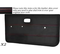 Cuciture Rosse 2X Porta Carte Pelle Cover Per VW Golf MK1 Jetta Caddy 5 Porta