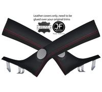 Cuciture Rosse 2X una Colonna Vera Pelle Cover Per Alfa Romeo Mito 2008-2015