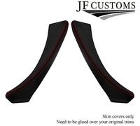 Cuciture Rosse Carbonio Vinile 2X Maniglia Anteriore Cover Per BMW E90 E91 E92