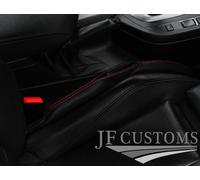 Cuciture Rosse IN Pelle Traforata 2X Auto Portachiavi Protezione Per Audi Q7