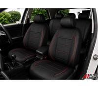 Cuciture Rosse Nero Similpelle Set Completo Coprisedili Auto Universale Pesante