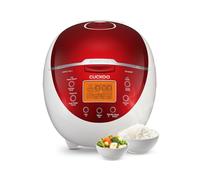 CUCKOO CR-0655F Rice Cooker & Warmer, 6 Tazze, Display LCD Opzioni 11-Menu, Turbo, Misto e Marrone/GABA, Porridge, Steam MultiCook, My Mode, 16-Vari metodi di Cottura, Plastica, Rosso/Bianco