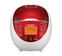 CUCKOO CR-0655F Rice Cooker & Warmer, 6 Tazze, Display LCD Opzioni 11-Menu, Turbo, Misto e Marrone/GABA, Porridge, Steam MultiCook, My Mode, 16-Vari metodi di Cottura, Plastica, Rosso/Bianco
