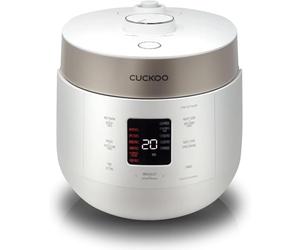 CUCKOO CRP-ST0609FW Cuociriso e scaldabagno per 6 tazze (non bollite)/12 tazze (cotte), doppia pressione cuoci riso e scalda con rivestimento antiaderente, 16 opzioni di menu, 3 guide vocali,