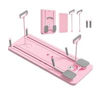 CUCKQUIC Tavola Addominale Multifunzionale, Reformer Multifunzione Pieghevole,Rimbalzo Automatico E Corda di Tensione, Tavola Fitness Quattro in Uno Pink,106 * 41cm