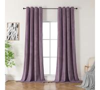 CUCRAF Tenda oscurante in velluto con occhielli, super morbida, in tinta unita, isolata termicamente, per camera da letto e soggiorno, altezza 245xlarghezza 140 cm, colore viola chiaro