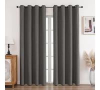 CUCRAF Tenda termica opaca, effetto lino, 100% opaca, 214 x 132 cm, confezione da 2 pezzi, colore grigio