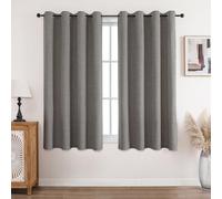 CUCRAF Tende oscuranti con occhielli, colore grigio chiaro, 100% oscuranti, set da 2 pezzi, altezza 137 x 117 cm, tenda termica per soggiorno, camera da letto
