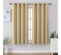 CUCRAF Tende oscuranti da 114,3 cm di lunghezza, isolamento termico, oscuranti, per camera da letto, cucina e soggiorno, set di 2 pannelli, 133 x 114 cm, beige