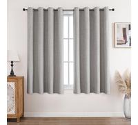 CUCRAF Tende oscuranti in 100% lino, con occhielli, 160 x 132 cm, set da 2 pezzi, per soggiorno, camera da letto