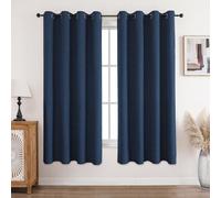 CUCRAF Tende oscuranti in 100% lino, con occhielli, colore blu navy, 183 x 117 cm, set da 2 pezzi, per soggiorno, camera da letto