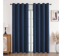 CUCRAF Tende oscuranti in 100% lino, con occhielli, colore blu navy, 229 x 117 cm, set da 2 pezzi, per soggiorno, camera da letto
