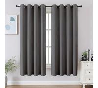 CUCRAF Tende oscuranti lunghe 137,2 cm, isolamento termico, per camera da letto, cucina e soggiorno, set di 2 pannelli, 132 x 137 cm, grigio chiaro