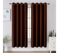 CUCRAF Tende oscuranti lunghe 160 cm, isolamento termico per camera da letto, blocco della luce, per cucina e soggiorno, set di 2 pannelli, 132 x 160 cm, marrone