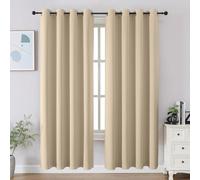 CUCRAF Tende oscuranti lunghe 182,9 cm, isolamento termico, per camera da letto, cucina e soggiorno, set di 2 pannelli, 133 x 183 cm, beige chiaro