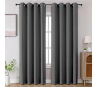 CUCRAF Tende oscuranti lunghe 228,6 cm, isolamento termico per camera da letto, tende oscuranti per cucina, soggiorno, set di 2 pannelli, 133 x 228 cm, grigio chiaro