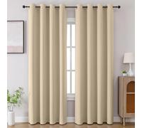 CUCRAF Tende oscuranti lunghe 228,6 cm, isolamento termico per camera da letto, tende oscuranti per cucina, soggiorno, set di 2 pannelli, 133 x 228 cm, beige chiaro