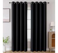 CUCRAF Tende oscuranti lunghe 241,3 cm, isolamento termico per camera da letto, tende oscuranti per cucina, soggiorno, set di 2 pannelli, 132 x 240 cm, nero