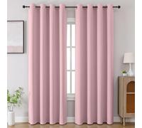 CUCRAF Tende oscuranti per camera da letto, blocco della luce, per soggiorno, lunghezza 213,4 cm, set di 2 pannelli (colore rosa chiaro, 133 x 213 cm)