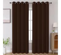 CUCRAF Tende oscuranti per camera da letto, isolamento termico, oscuranti, con occhielli, tende e tende per soggiorno, 2 pannelli, 133 x 213 cm, cioccolato