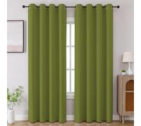CUCRAF Tende oscuranti per camera da letto, isolamento termico, oscuranti, con occhielli, tende per finestre e tende per soggiorno, 2 pannelli, 133 x 213 cm, verde