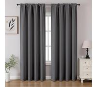 CUCRAF Tende oscuranti per finestre, con tasca per asta, isolamento termico, per camera da letto e soggiorno, set di 2 pannelli. 132 x 213 cm, grigio chiaro