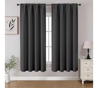 CUCRAF Tende oscuranti per finestre, con tasca per asta, isolamento termico, per camera da letto e soggiorno, set di 2 pannelli. 132 x 137 cm, grigio scuro