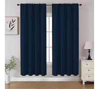 CUCRAF Tende oscuranti per finestre, con tasca per asta, isolamento termico, per camera da letto e soggiorno, set di 2 pannelli. 132 x 160 cm, blu navy