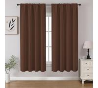 CUCRAF Tende oscuranti per finestre, con tasca per asta, isolamento termico, per camera da letto e soggiorno, set di 2 pannelli. 132 x 137 cm, marrone