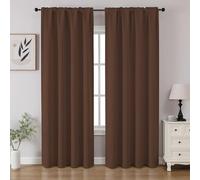 CUCRAF Tende oscuranti per finestre, con tasca per asta, isolamento termico, per camera da letto e soggiorno, set di 2 pannelli. 132 x 213 cm, marrone