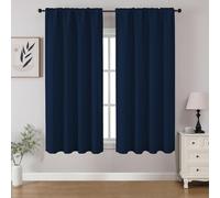 CUCRAF Tende oscuranti per finestre, con tasca per asta, isolamento termico, per camera da letto e soggiorno, set di 2 pannelli. 132 x 114 cm, blu navy