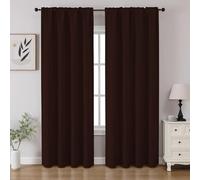 CUCRAF Tende oscuranti per finestre, con tasca per asta, isolamento termico, per camera da letto e soggiorno, set di 2 pannelli. 132 x 241 cm, cioccolato
