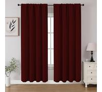 CUCRAF Tende oscuranti per finestre, con tasca per asta, isolamento termico, per camera da letto e soggiorno, set di 2 pannelli. 132 x 183 cm, rosso bordeaux