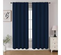 CUCRAF Tende oscuranti per finestre, con tasca per asta, isolamento termico, per camera da letto e soggiorno, set di 2 pannelli. 132 x 183 cm, blu navy