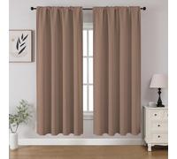 CUCRAF Tende oscuranti per finestre, con tasca per asta, isolamento termico, per camera da letto e soggiorno, set di 2 pannelli. 132 x 160 cm, cachi