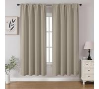 CUCRAF Tende oscuranti per finestre, con tasca per asta, isolamento termico, per camera da letto e soggiorno, set di 2 pannelli. 132 x 160 cm, beige chiaro