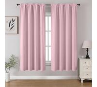 CUCRAF Tende oscuranti per finestre, con tasca per asta, isolamento termico, per camera da letto e soggiorno, set di 2 pannelli. 132 x 137 cm, rosa chiaro