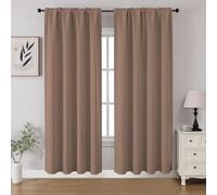 CUCRAF Tende oscuranti per finestre, con tasca per asta, isolamento termico, per camera da letto e soggiorno, set di 2 pannelli. 132 x 183 cm, cachi