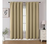 CUCRAF Tende oscuranti per finestre, con tasca per asta, isolamento termico, per camera da letto e soggiorno, set di 2 pannelli. 132 x 183 cm, beige