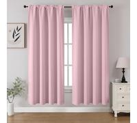 CUCRAF Tende oscuranti per finestre, con tasca per asta, isolamento termico, per camera da letto e soggiorno, set di 2 pannelli. 132 x 160 cm, rosa chiaro