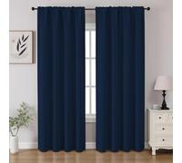 CUCRAF Tende oscuranti per finestre, con tasca per asta, isolamento termico, per camera da letto e soggiorno, set di 2 pannelli. 132 x 213 cm, blu navy