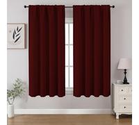 CUCRAF Tende oscuranti rosse 114,3 cm di lunghezza, 2 pannelli, con tasca per asta, tende oscuranti per camera da letto e soggiorno, isolamento termico con blocco della luce (larghezza 132 x lunghezza