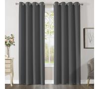 CUCRAF Tende termiche per protezione dal freddo, set da 2 pezzi, altezza 245 x larghezza 140 cm, con occhielli, colore grigio scuro, opache, morbide e durevoli, per camera da letto, soggiorno